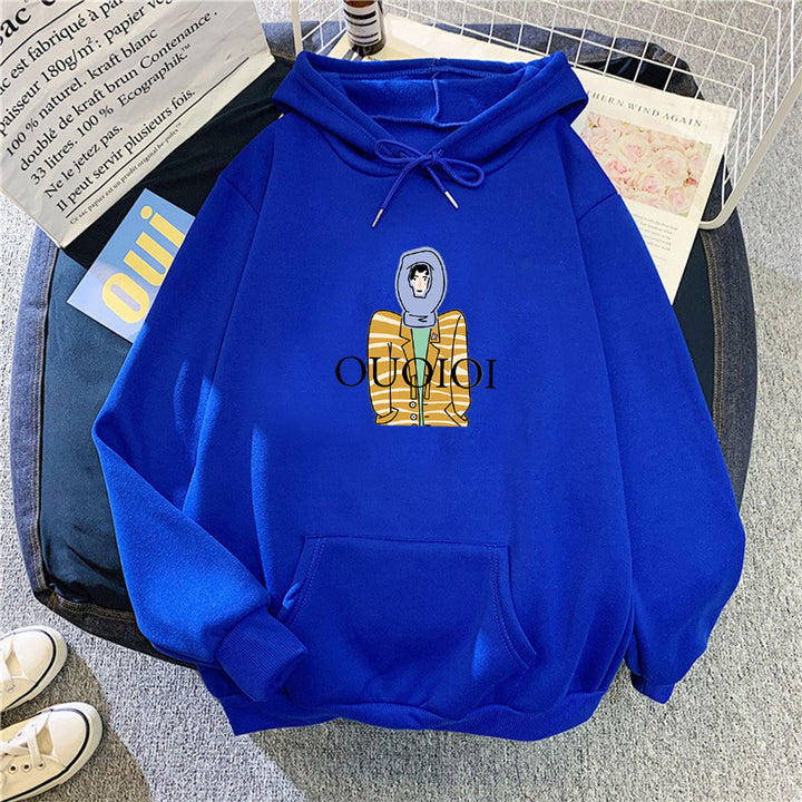 Ladies hoodie with unique cartoon design Chic & Stil