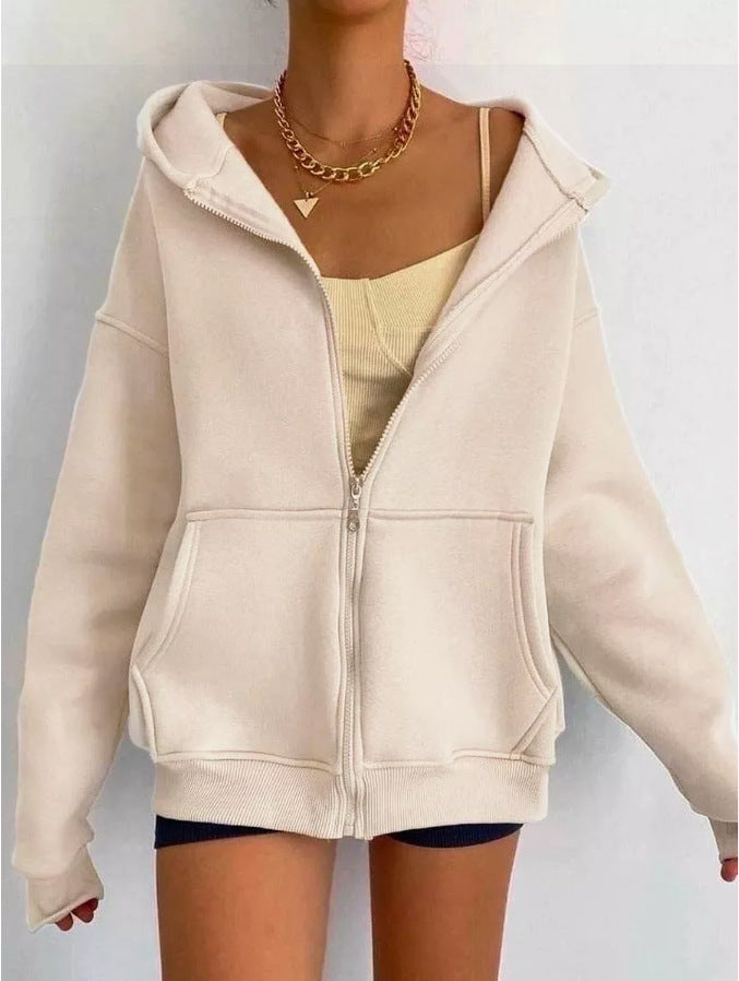 Women's hooded jacket with full zip and large pockets Lune London