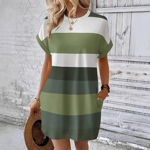 Casual dress for women with trendy striped pattern Amarae