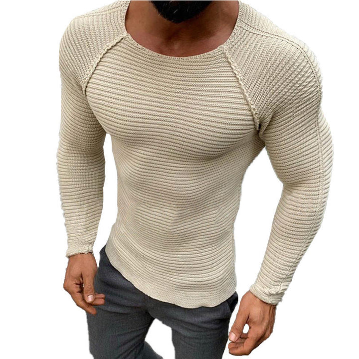 Men's Long Sleeve Knitted Shirt with Elegant Structure Lune London