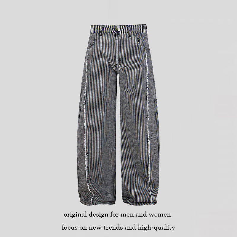 Women Wide Culotte Pants with High Waist, Pinstripe and Used Side Seam Amarae