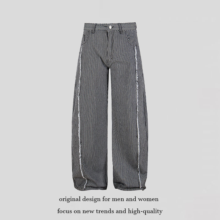 Women Wide Culotte Pants with High Waist, Pinstripe and Used Side Seam Amarae