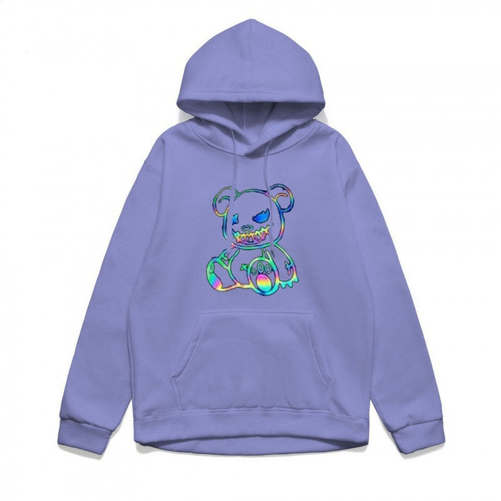 Ladies hoodie sweatshirt with cool bear motif and comfortable fit Chic & Stil