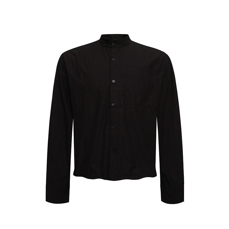 Men's shirt with stand-up collar, chest pocket and relaxed fit Amarae