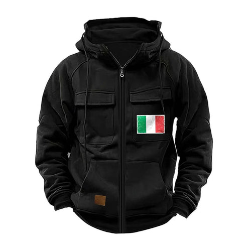 Trendy hooded jacket for men with practical pockets and adjustable collar Amarae
