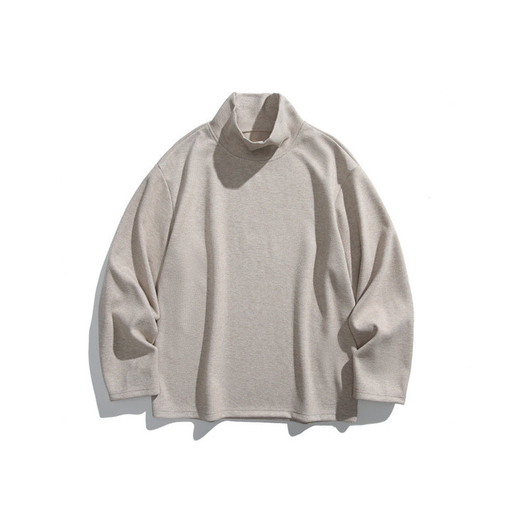 Unisex Boxy Fine Knit Pullover with Short Polo Collar and Straight Hem Amarae