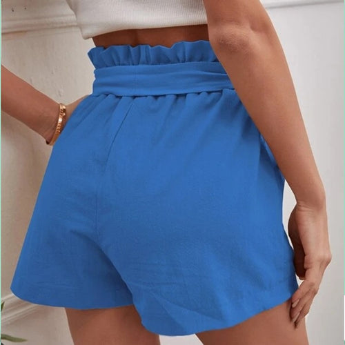 Fitted women's shorts with tie and practical pockets Amarae