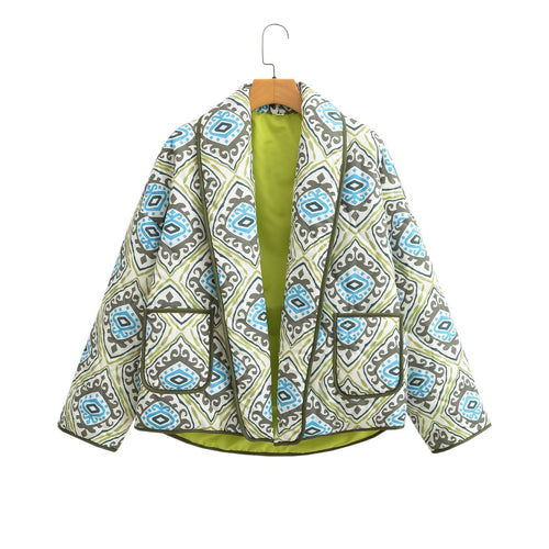 Veste blazer élégante pour femmes avec motif géométrique accrocheur Chic & Stil