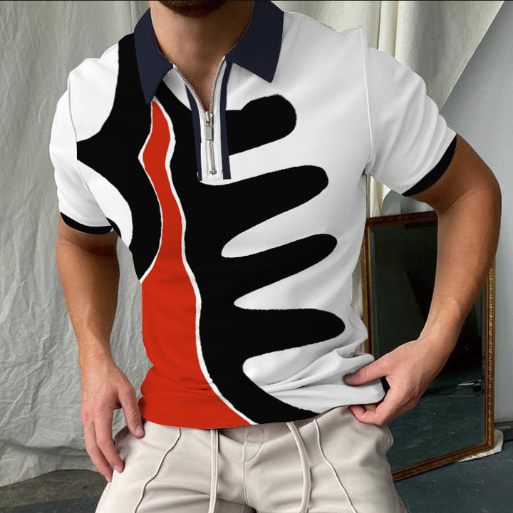Lune London elegant short-sleeved checkered polo shirt for men