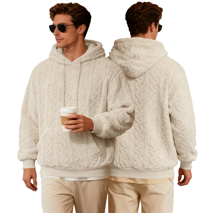Men's Cozy Hoodie with Textured Fleece Lune London