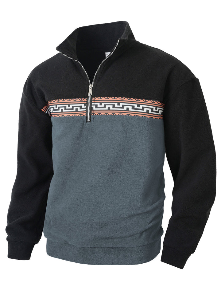 Fleece pullover for men with modern zipper and creative design Lune London