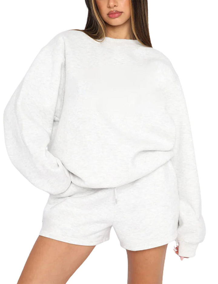 Amarae women's sporty sweatshirt and shorts set