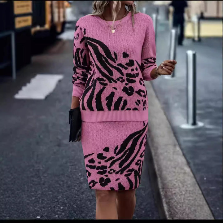 Lune London women's knitted leopard print dress