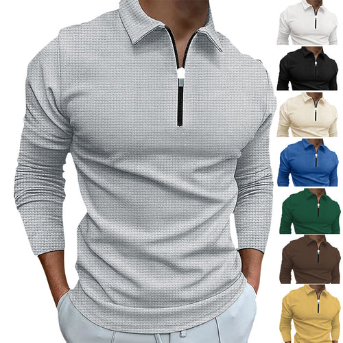 Structured long sleeve shirt for men with zipper and high collar Amarae