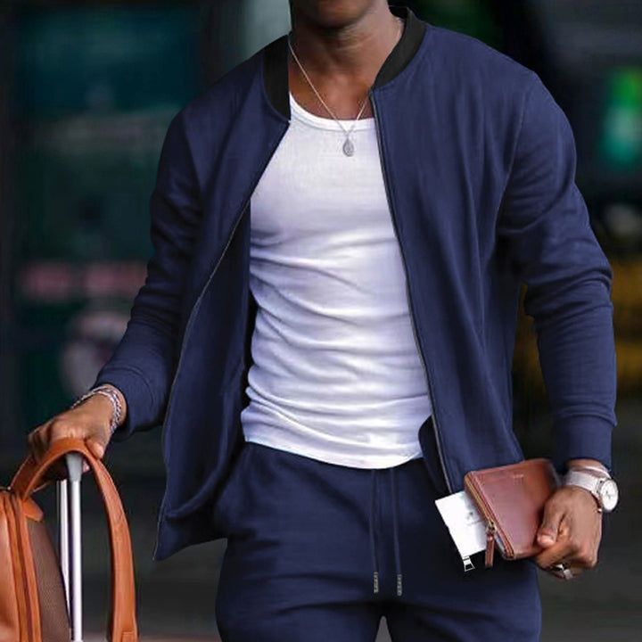 Casual men's varsity jacket with side zip Lune London