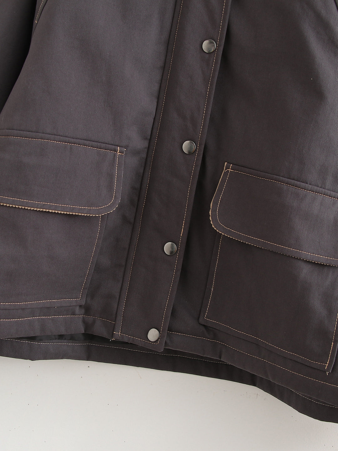 Fashionable women’s jacket with corded collar and practical pockets Lune London