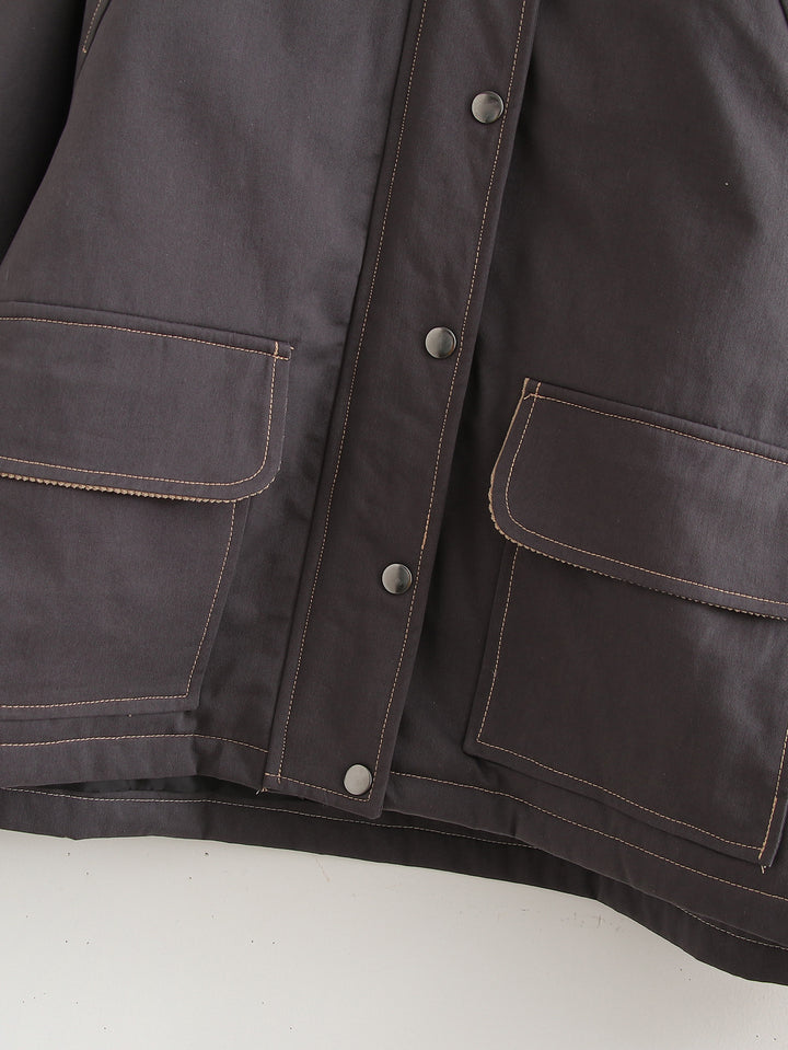 Fashionable women’s jacket with corded collar and practical pockets Lune London