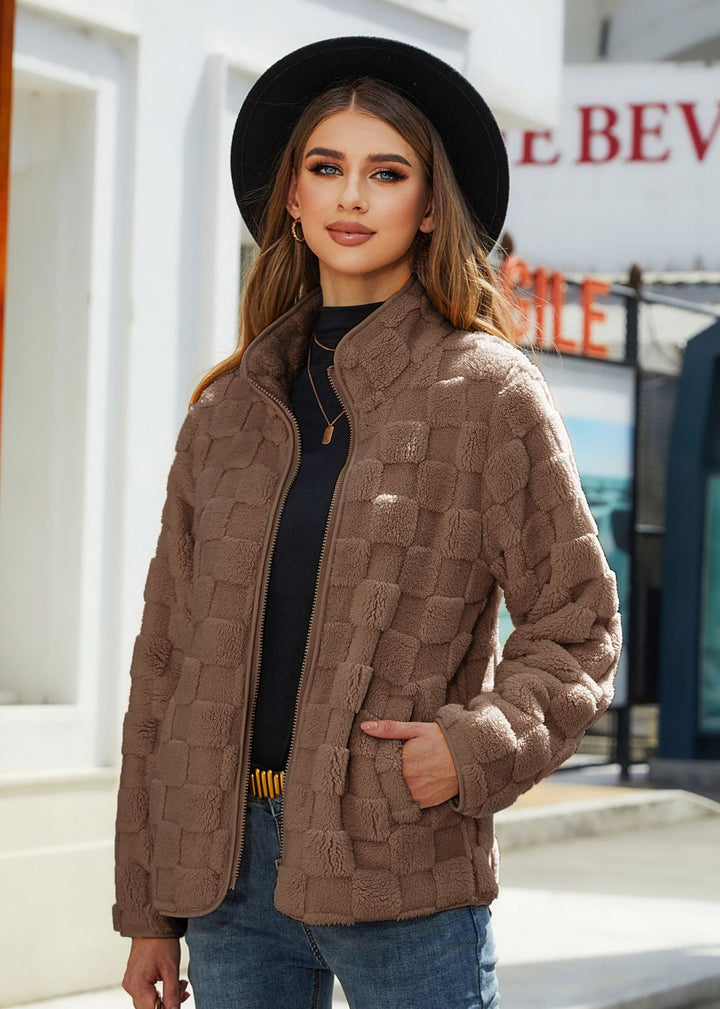 Ladies Cozy Transition Jacket with Textured Surface Lune London