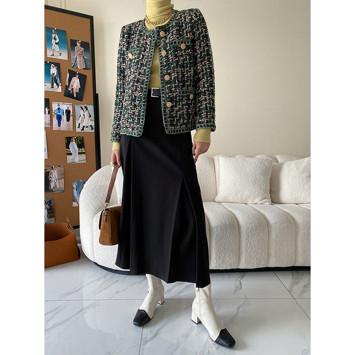 Women's Elegant Boucle Jacket with Decorative Buttons Chic & Stil