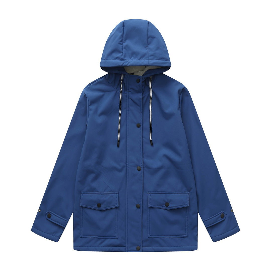 Women outdoor water-repellent jacket with adjustable hood Lune London