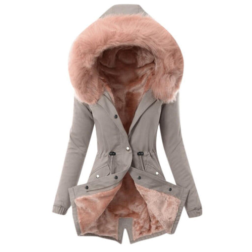 Ladies parka lined with faux fur collar Amarae