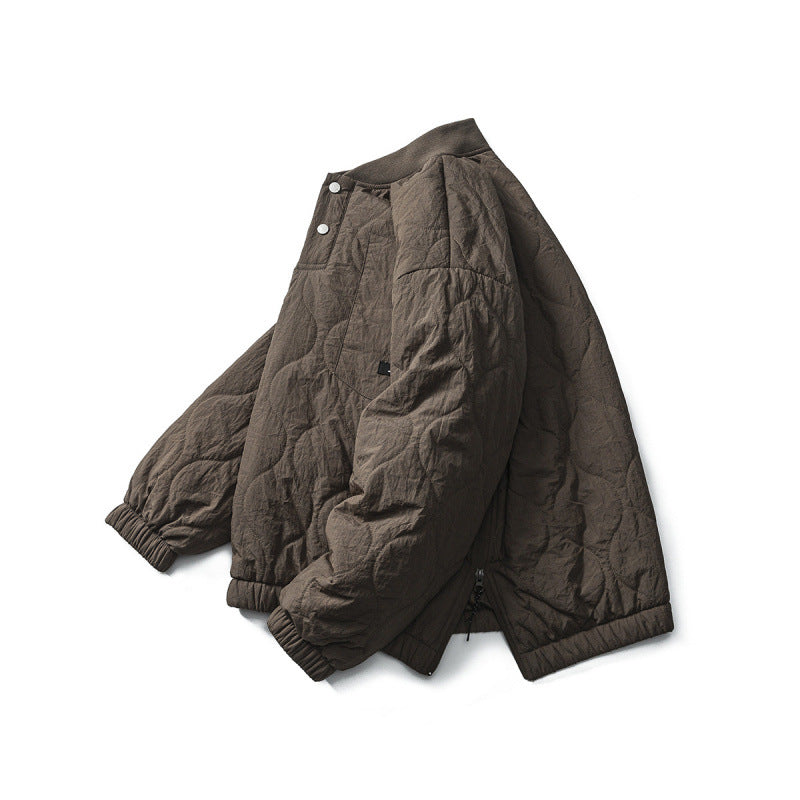 Unisex Padded Oversized Anorak Pullover with Half Snap Placket, Raglan Sleeves, and Drawstring Hem Amarae