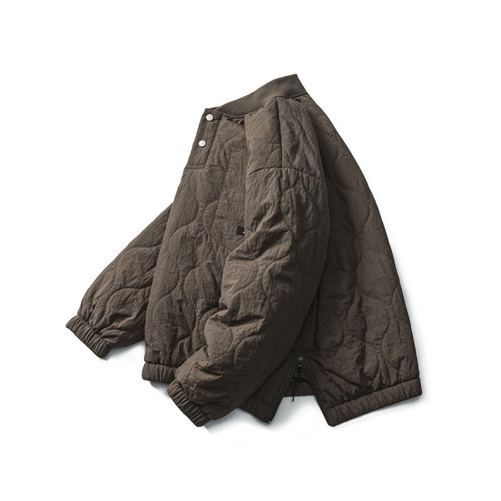Unisex Padded Oversized Anorak Pullover with Half Snap Placket, Raglan Sleeves, and Drawstring Hem Amarae