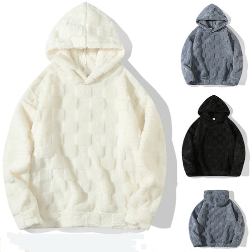 Men's cozy fleece hoodie with stylish ornate pattern Amarae