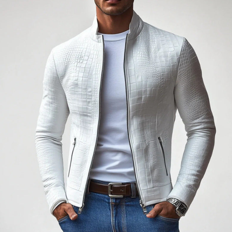 Veste en cuir synthétique stylée pour hommes avec design structuré Chic & Stil