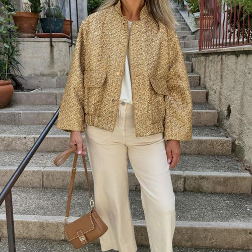 Utility jacket for women with elastic waistband and patch pockets Amarae