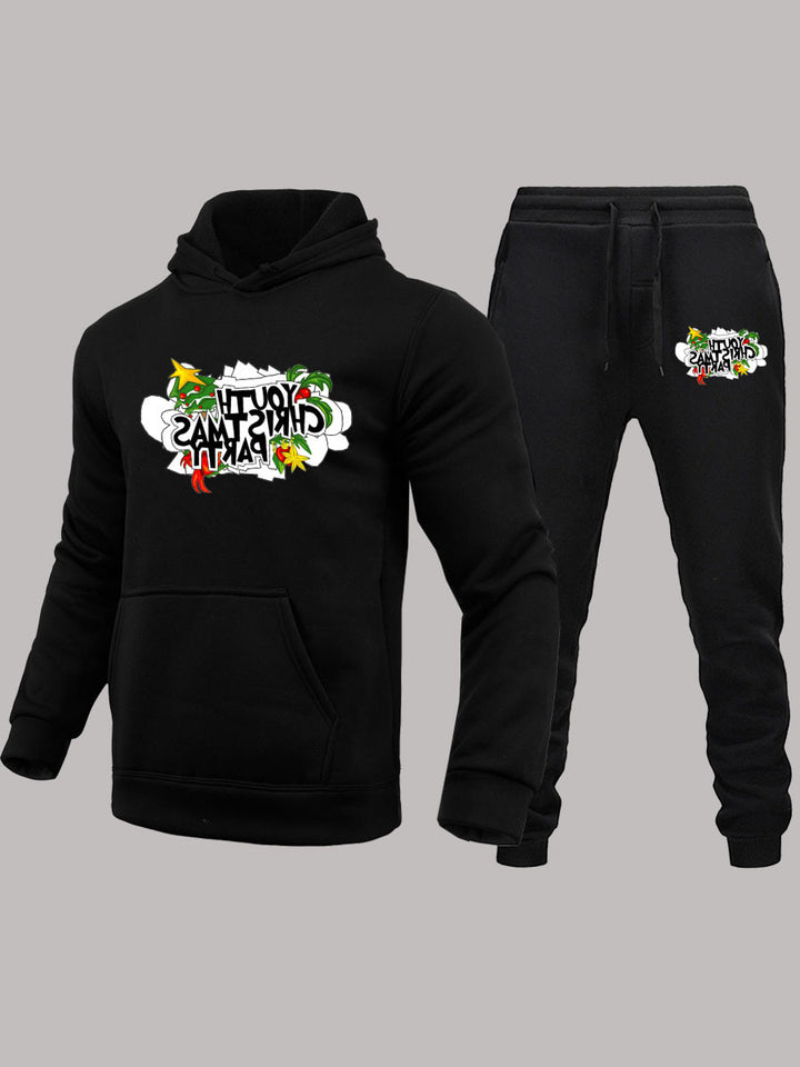 Women's hoodie and jogger pants set with creative Christmas pattern Lune London