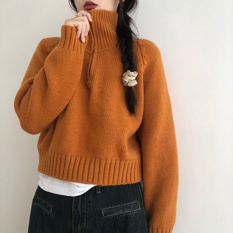 Pull à col montant élégant pour femmes en maille de haute qualité Chic & Stil