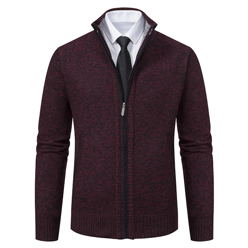 Elegant knitted jacket for men with full zip and structured design Lune London