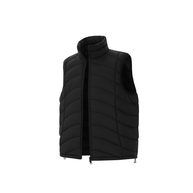 Unisex ultralight down look quilted vest with two-way zipper and stand-up collar Amarae