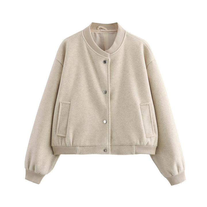 Sporty bomber jacket for women with side pockets and elastic cuffs Lune London