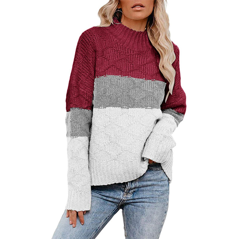 Women’s chunky knit sweater with modern block design Lune London