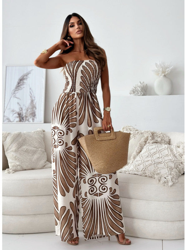 Women Loose Fit Jumpsuit with Lace Ruffles Lune London
