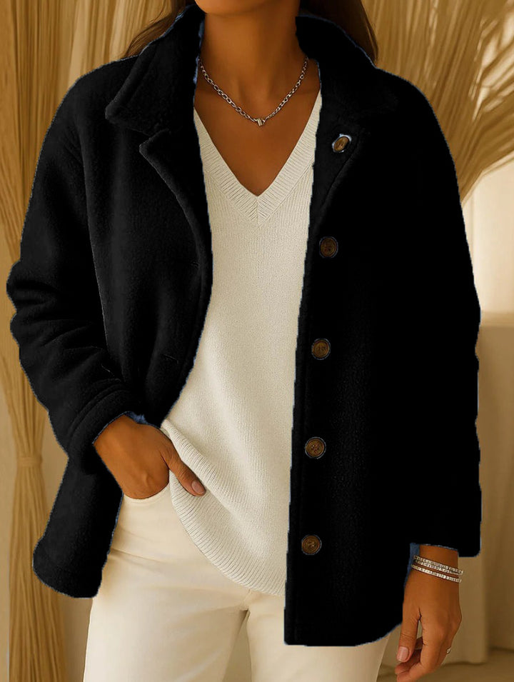 Veste en polaire pour femmes avec détails en boutons Chic & Stil