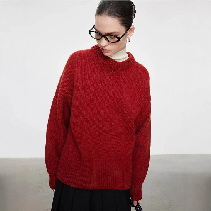 Pull en tricot à manches longues pour femmes avec col montant Chic & Stil