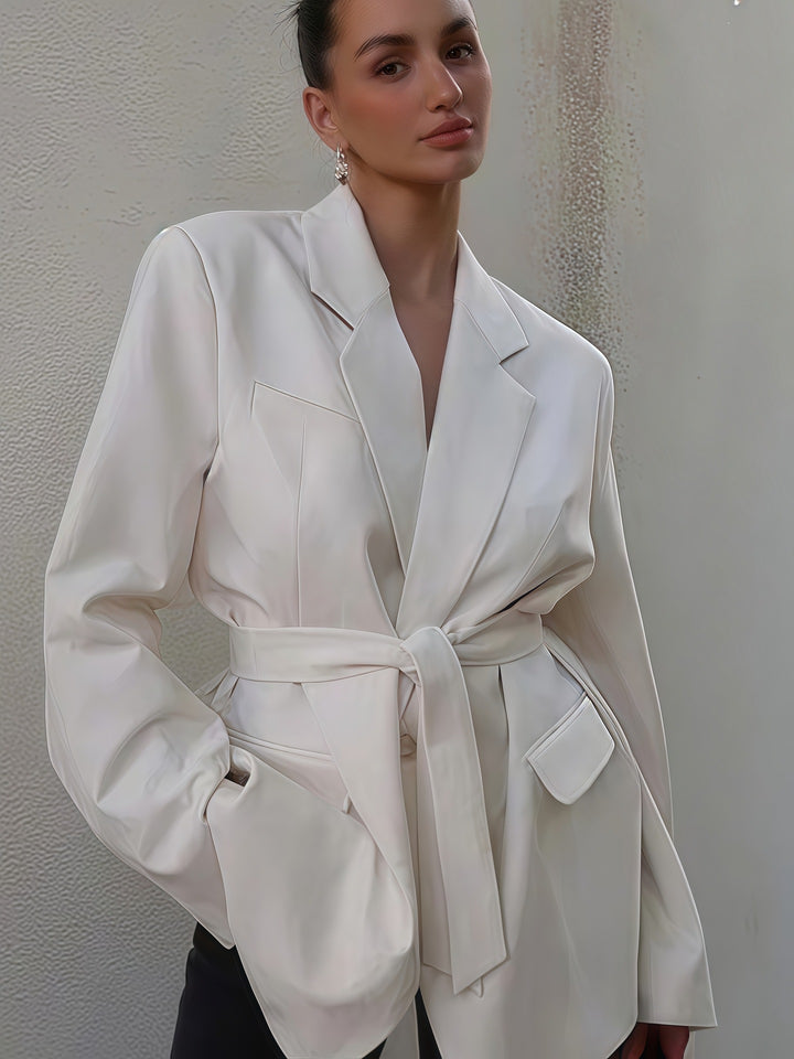 Women’s oversized fashion blazer with belt Lune London