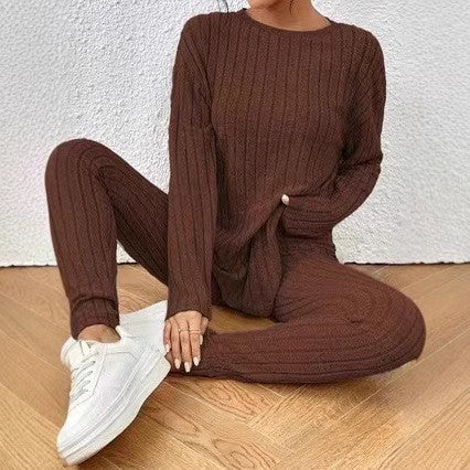 Ladies Comfortable Long Sleeve Mesh Jumpsuit Set with Elastic Waist Lune London