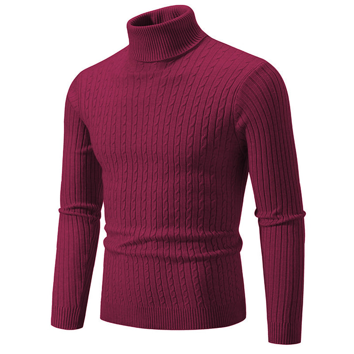 Men's turtleneck sweater with textured knit pattern Lune London