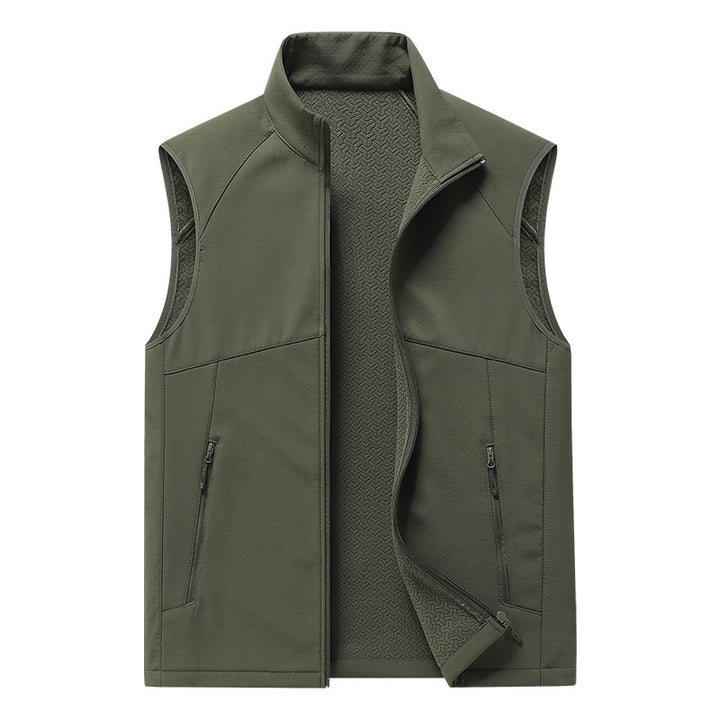 Men's softshell vest with stand-up collar, windproof performance softshell and structured inner side Amarae