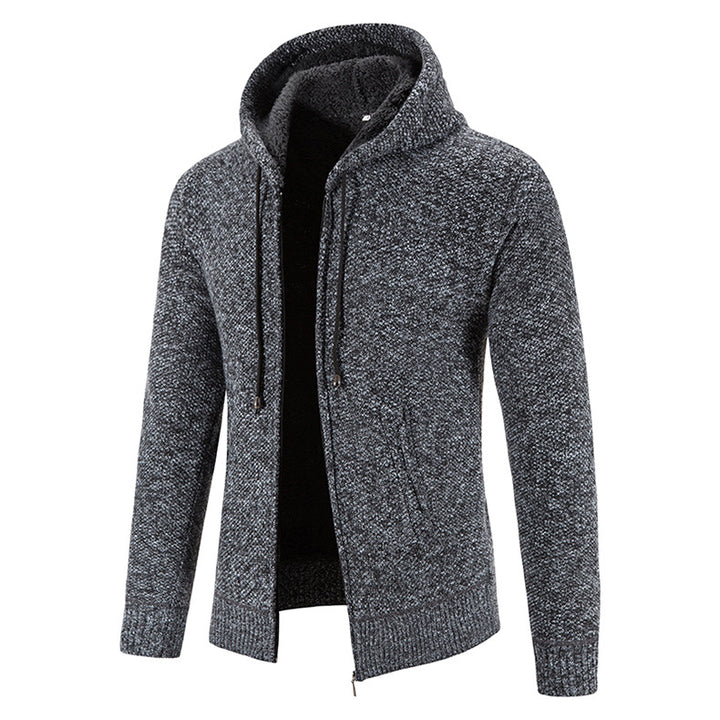 Men's knit jacket with modern hood and structured design Lune London