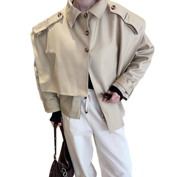 Women's short-cut oversized shoulder jacket with epaulettes Amarae