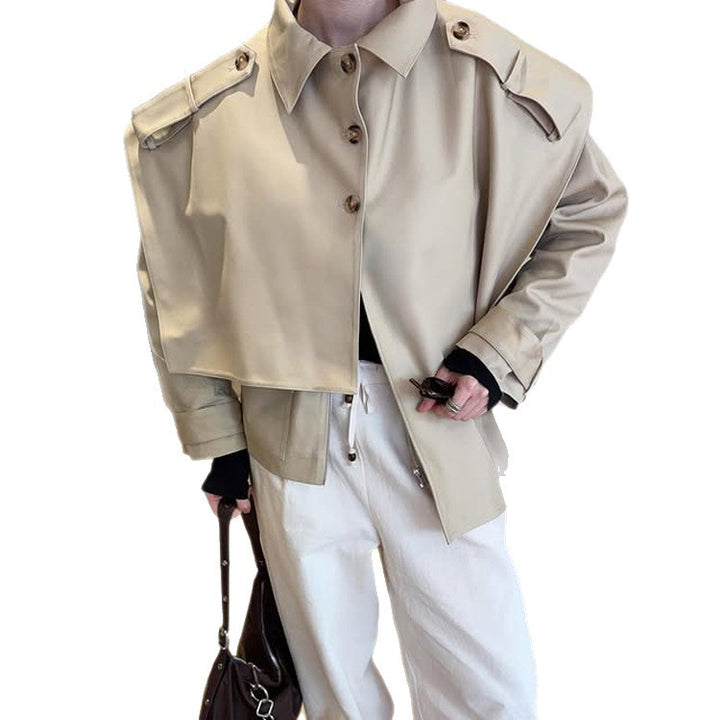 Women's short-cut oversized shoulder jacket with epaulettes Amarae