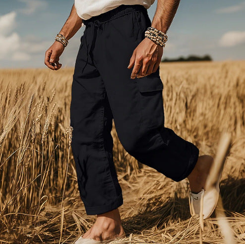 Men's cargo pants with versatile pockets and elastic waistband Lune London
