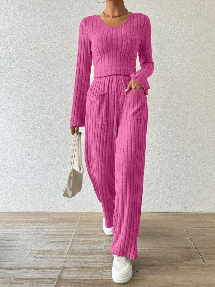 Ladies Casual Knit Jumpsuit with Pockets Lune London