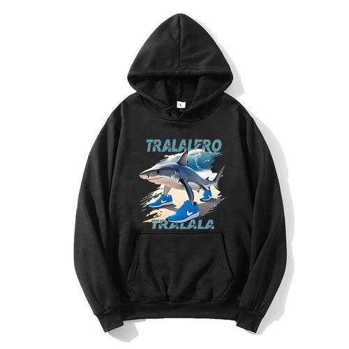 Women's hoodie with funny shark motif and graphic elements Chic & Stil