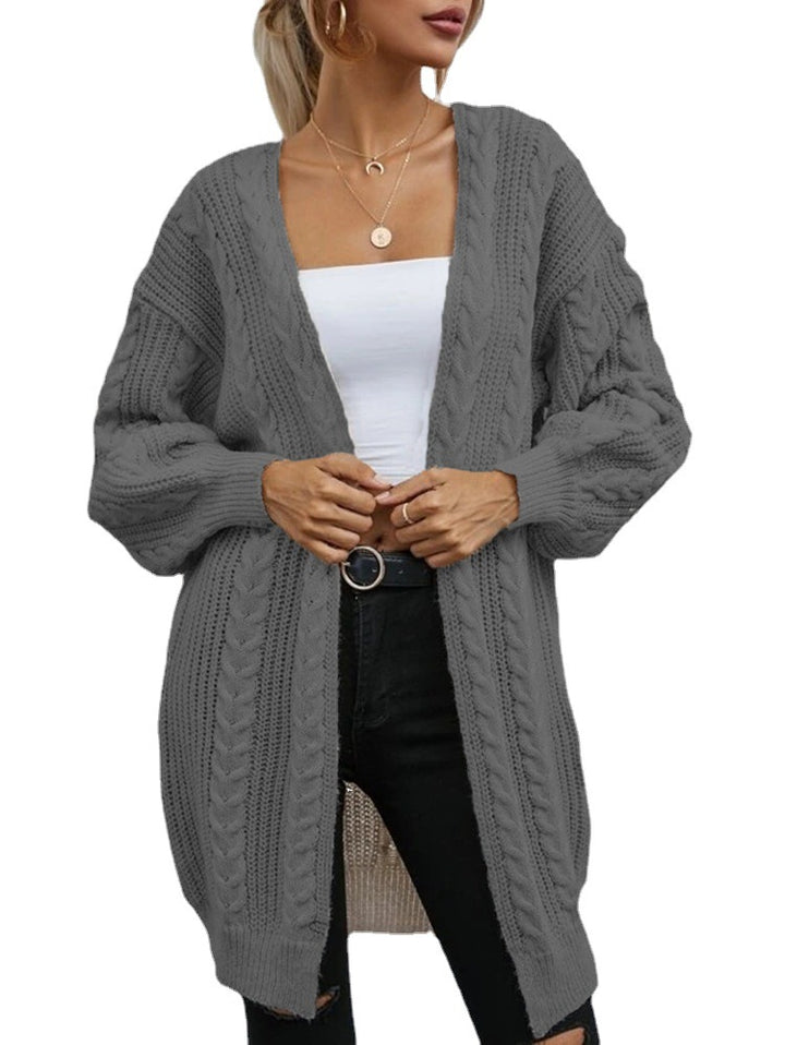 Cardigan en tricot épais pour femmes avec motif en cable décoratif et coupe décontractée Chic & Stil
